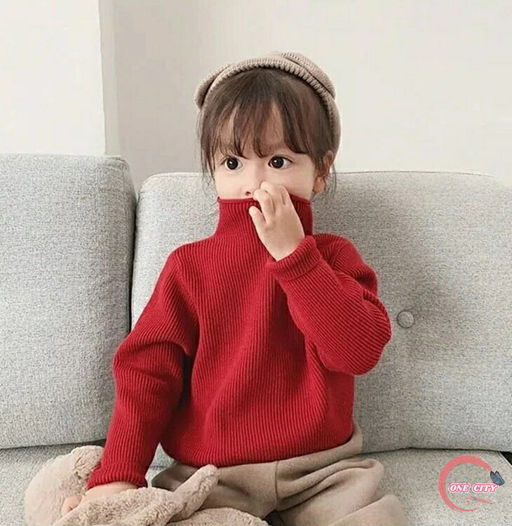 【送料無料】プルオーバー 長袖セーター 長袖ニット トップス 暖か ジュニア 男の子 女の子 子ども服 ニット 無地 タートルネック ニット