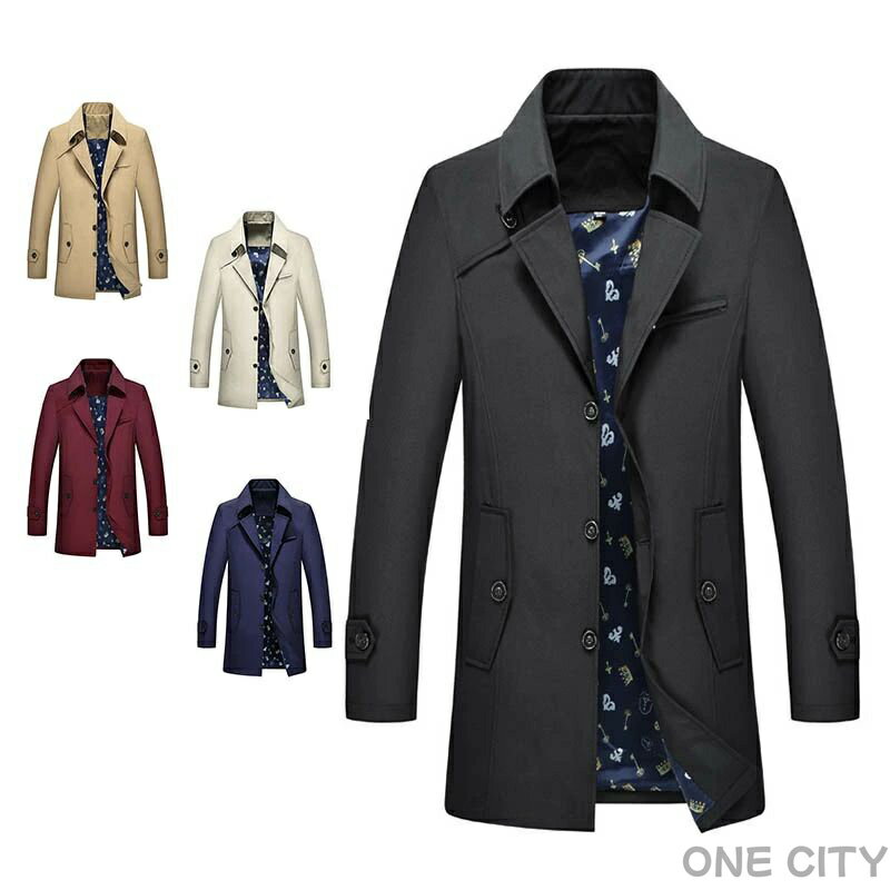 Military Jacket - コート ジャケット メンズ ミリタリージャケット ミリタリーコート 長袖 アウター ロングコート 春 秋 オシャレ シンプル ブルゾン 防寒 5色選択可 大きいサイズ