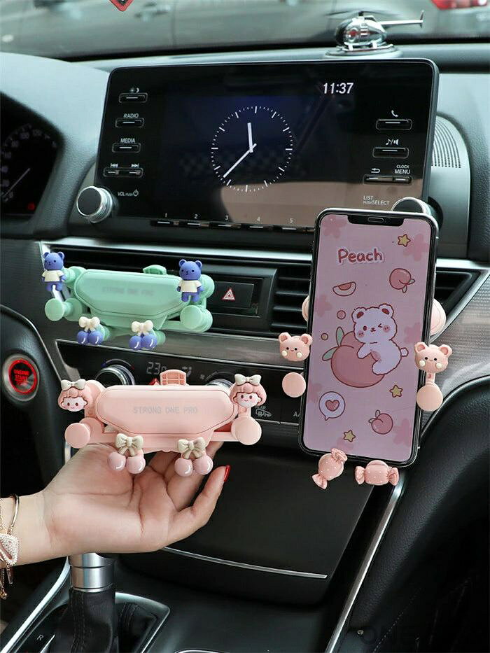 スマホホルダー 車載ホルダー スマホスタンド 携帯ホルダー スマートフォンホルダー 車載ホルダー 可愛い 吹き出し口 多機種対応 180自由回転 便利 軽量 iphone Android