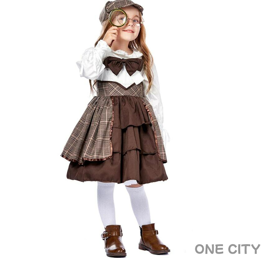 ハロウィン キッズ 子供服 探偵 イギリス シャーロック ホームズ コスプレ 衣装 コスプレ衣装 イ 仮装 発表会 幼稚園 保育園 パーティーグッズ コスチューム 仮装 女の子 可愛い演劇 XS S M L110cm 120cm 130cm 140cm 150cm 160cm 170 one-city-10028049 ONE CITY サンプル画像2