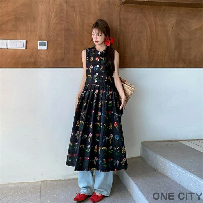 【限定500円OFF】ワンピース ノースリーブ レディース ロング ワンピース ロング丈 aライン Aライン タンクワンピース ワンピース ワンピ