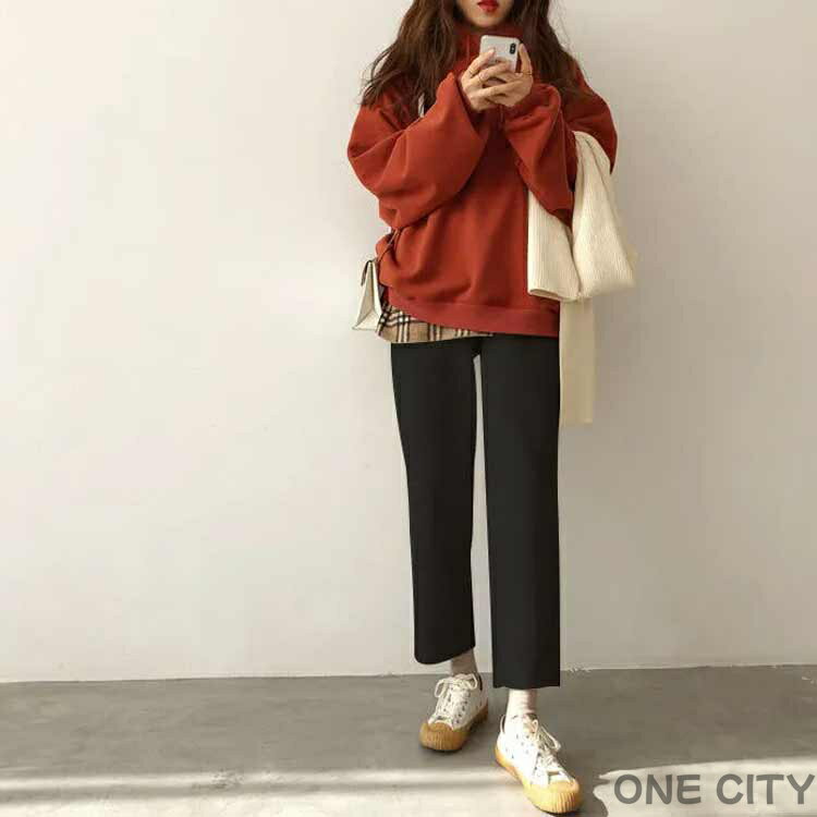 燈芯絨 - リブパンツ 9分丈 ロングパンツ 長ズボン テーパードパンツ 8分丈 ボトムス ウエストゴム コーデュロイパンツ レディース
