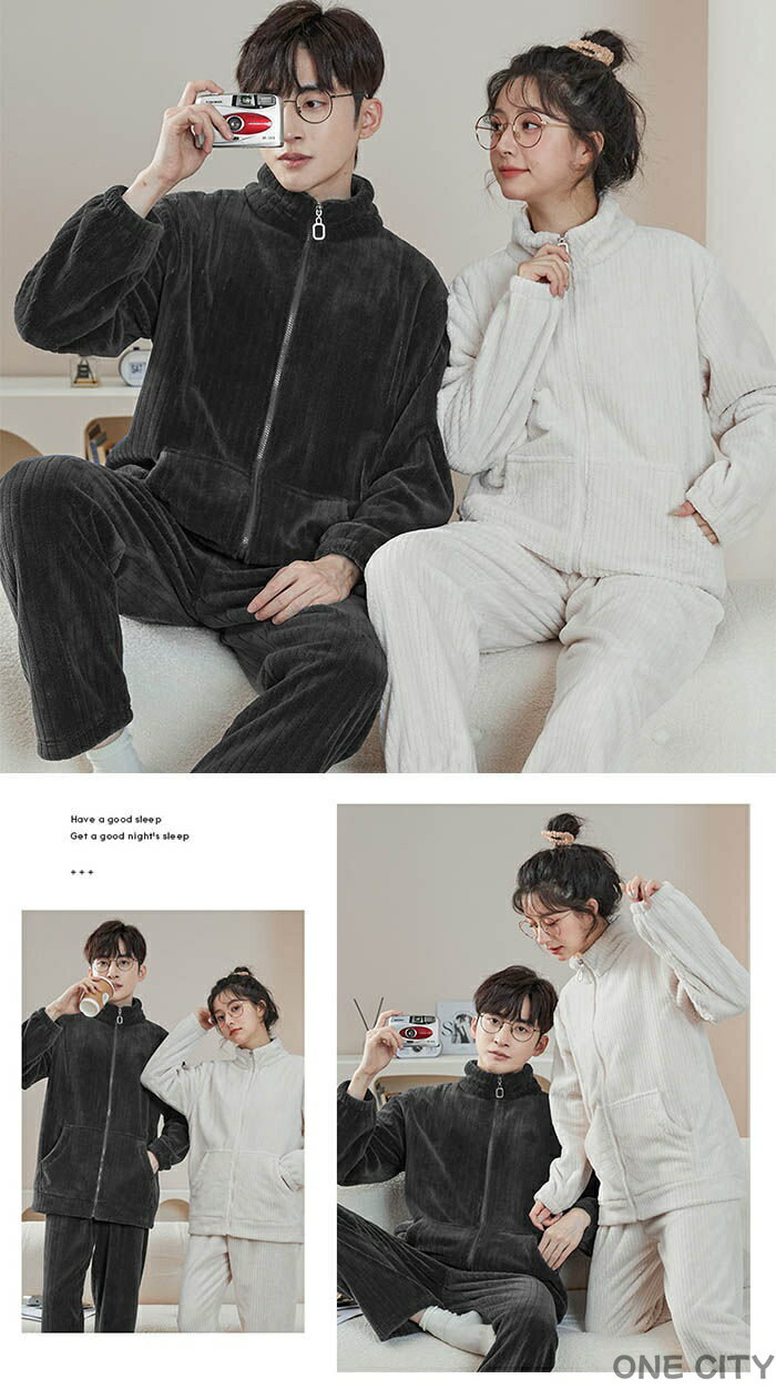 プレゼント送料無料 結婚お祝い 前開き 防寒 暖かい 無地 ボア 冬パジャマ 秋冬 もこもこ ペアルック 家族 お揃い 夫婦 メンズ