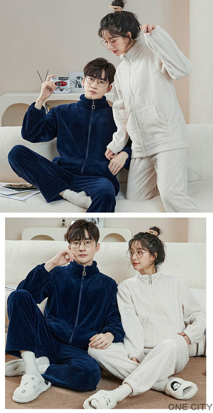 プレゼント送料無料 結婚お祝い 前開き 防寒 暖かい 無地 ボア 冬パジャマ 秋冬 もこもこ ペアルック 家族 お揃い 夫婦 メンズ