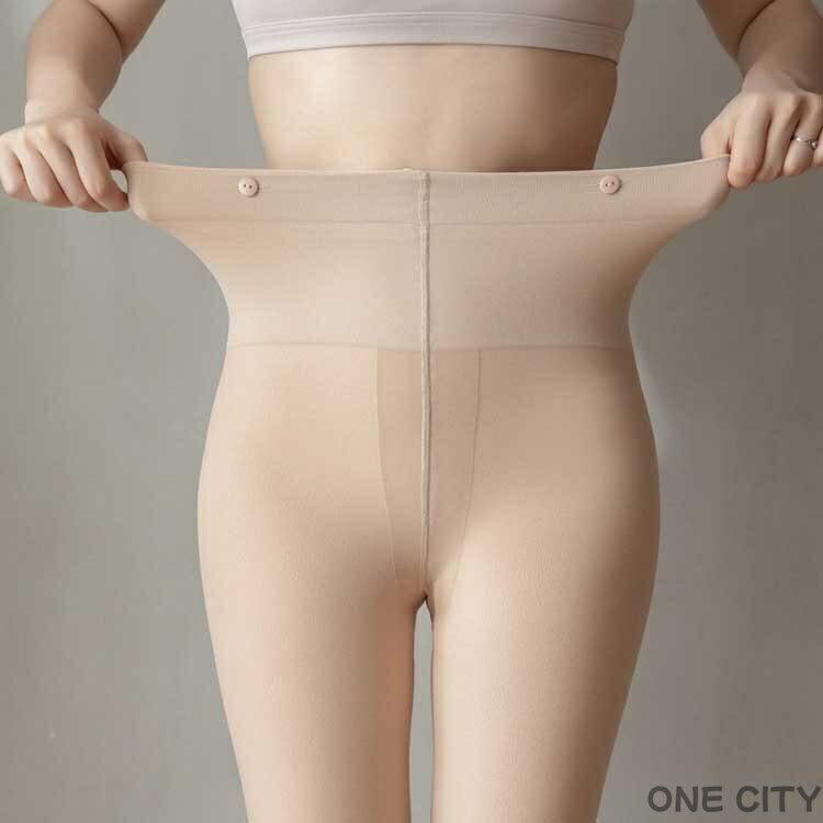 ONE CITYの保温 レディース 裏起毛タイツ 肌色 透け感 冬 【取り外し可能な二重構造】｜アングル2