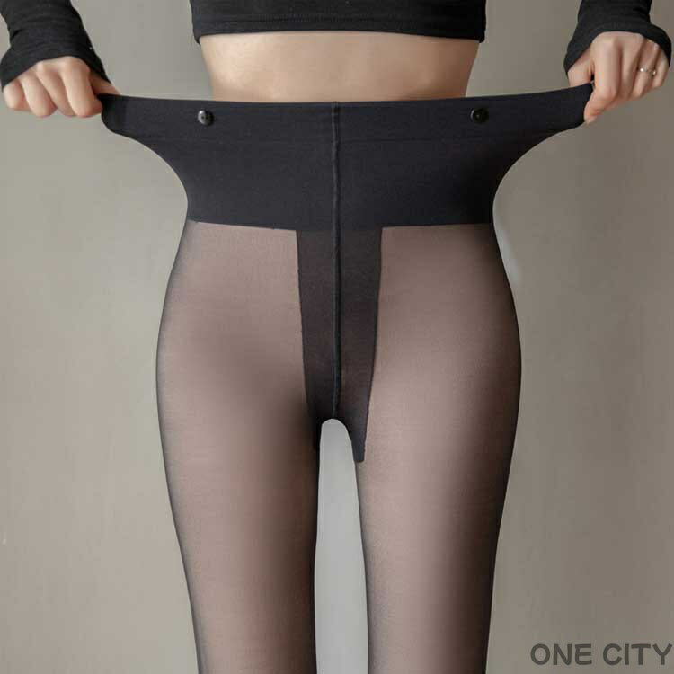 ONE CITYの保温 レディース 裏起毛タイツ 肌色 透け感 冬 【取り外し可能な二重構造】｜アングル3