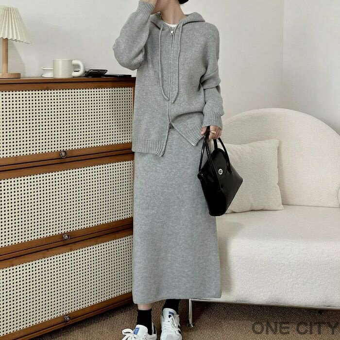 セットアップ ニットカーディガン レディース スカート 秋冬 きれいめ タイトスカート ロングスカート 上下セット ニットセーター トップス ボトムス カジュアル 優雅 上品 着痩せ ブラック ベージュ 通勤 入学式 卒業式 お呼ばれ 結婚式 二次会