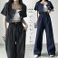 セットアップ デニム カーディガン レディース デニム パンツ 春夏 デニム 上下セット ゆったり スウェ..