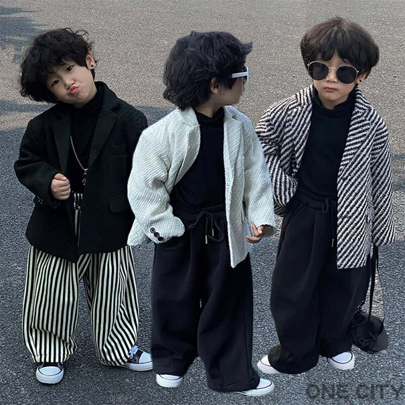 Coat - ジャケット 男の子 ジャケット 長袖 韓国 ファッション カジュアル 秋 冬 無地 ストライプ 入学式 男の子 普段着 キッズ 男の子 発表会 入学式 入園式 こども フォーマルスーツ キッズスーツ 卒業式 小学生 90cm 100cm 110cm 120cm 130cm 140cm 150cm 160cm