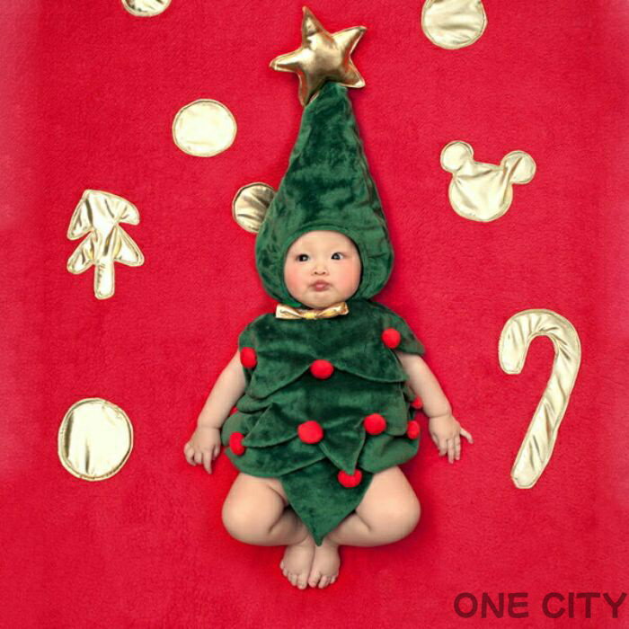 ベビー服 クリスマスツリー クリスマス衣装 ロンパース 帽子 コスプレ クリスマス ツリー コスチューム 衣装 ベビー服 赤ちゃん 着ぐるみ 写真撮影用 クリスマスツリー キッズ 誕生記念 寝相アート クリスマスツリーコスプレ グリーン サンタクロース サンタコスプレ