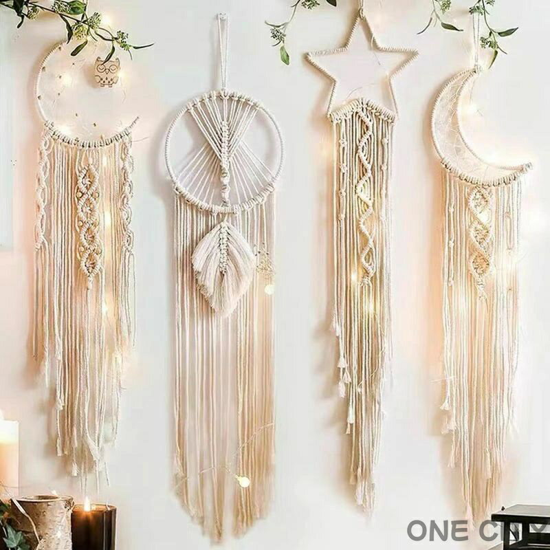 【送料無料】ドリームキャッチャー 捕夢網 手作り編み クリスマス ギフト 誕生日プレゼント 手芸品 幸せ守る 怖い夢のキャッチャー 装飾品 贈り物 おしゃれ 新築祝い 北欧 インテリア 壁掛け 編み物 吊り下げ 壁飾り 部屋飾り ボヘミアン風 リゾート風 ナチュナル 1個入り