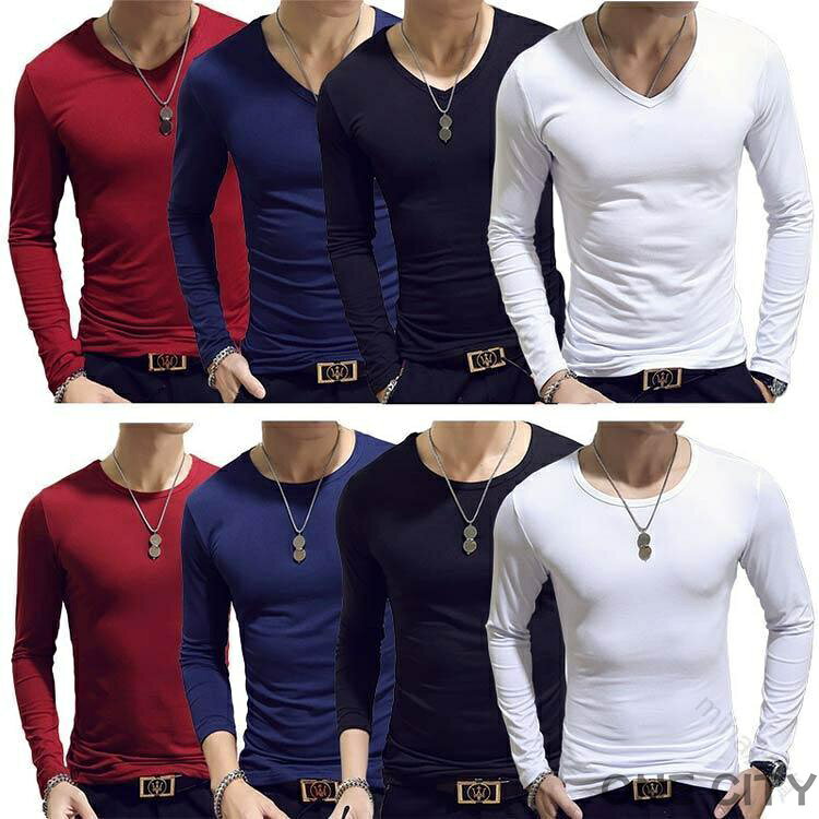 M-5XL 3枚セット メンズ 長袖Tシャツ ヒートテック 長袖 Vネック Uネック 丸首 スリム 細身 肌着 インナー ヒートインナー ア SHOP DAN 快適保温性 one-city-10032309 ONE CITY サンプル画像2