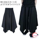 黒 ワイドパンツ モード 男女兼用 メンズ ブラック ウエストゴム パンツ 送料無料 レディース 袴パンツ ドレープスカート モード系 メンズ 大きいサイズ レディース プリーツ ファッション キャロットスカート サルエル パンツ ガウチョ バギーパンツ