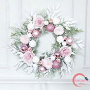 クリスマスリース ピンク リース 55cm フラワー クリスマス 玄関 部屋 北欧 ナチュラル 手作り 上品 装飾 優雅 おしゃれ 飾り 飾り付け 可愛い ドア 壁掛け 天然素材 花 造花 インテリア ギフト プレゼント 結婚式 枯れない 記念日 お祝い 大きい