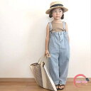 サロペット デニムパンツ ジーパン パンツ 子供服 女の子 綿 キッズ 夏服 ジュニア 親子ペアルック 大人 親子ペア 親子お揃い服 女児 子ども レジャー 旅行 おしゃれ 可愛い 90-140cm 2歳 3歳 4歳 5歳 6歳 7歳 8歳