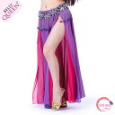 送料無料 ベリーダンススカート ベリーダンスウェア ストレッチ 薄絹 紗 ベリーダンスボトムス スリットスカート 美脚 レッスンウェア ステージ衣装 イエロー ローズ ブラック レッド ブルー グリーン DP061H