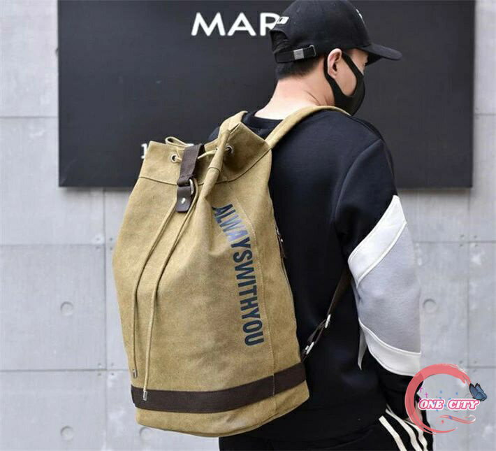 メンズリュックサック つりバッグ 大容量 アウトドア 旅行バッグ ビッグ 巾着バッグ ナップサック キャンバス 地震対策