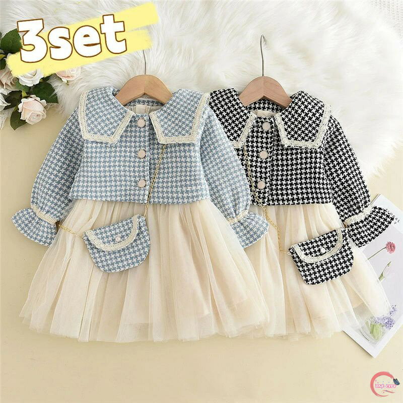 送料無料 子供スーツ 女の子 セットアップ 上下セット 3set ミニバッグ付き フォーマルスーツ 子供服 ..