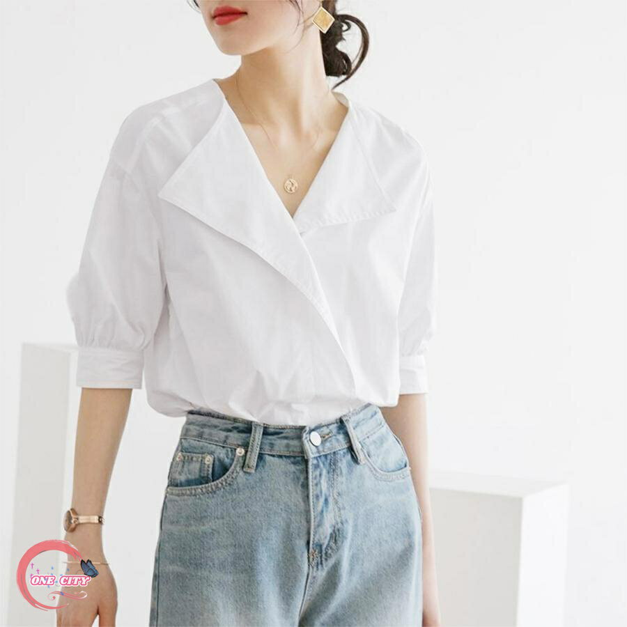 シャツブラウス 半袖トップス レディース