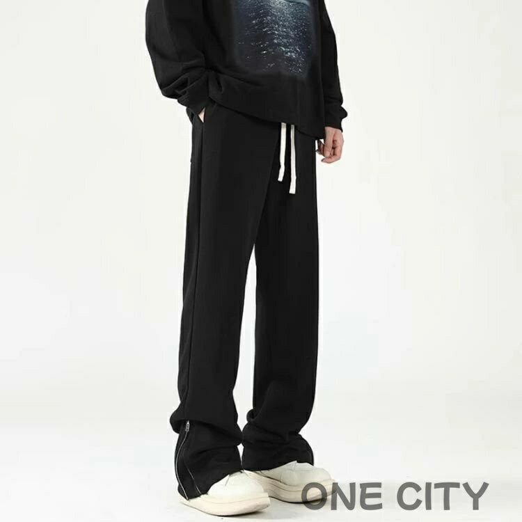 スウェットパンツ　おしゃれ　アメカジ　ブーツカット　長ズボン　ウェストゴム　メンズ　韓国ファッション　フレアパンツ　スウェット ロングパンツ　ベルボトム　ストレート　ストレート系　ボトム