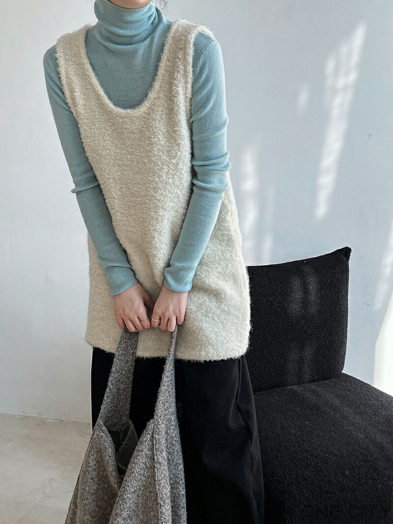 チュニック 大人可愛い 秋冬 ワンピース きれいめ トップス チュニック ノースリーブ 重ね着 チュニックワンピース uネック ニット ワンピ 膝丈 膝丈上 ミニ 大きいサイズ 50代 40代 30代 20代 秋 冬 無地 カジュアル ゆったり 体型カバー ナチュラル グレー 送料無料