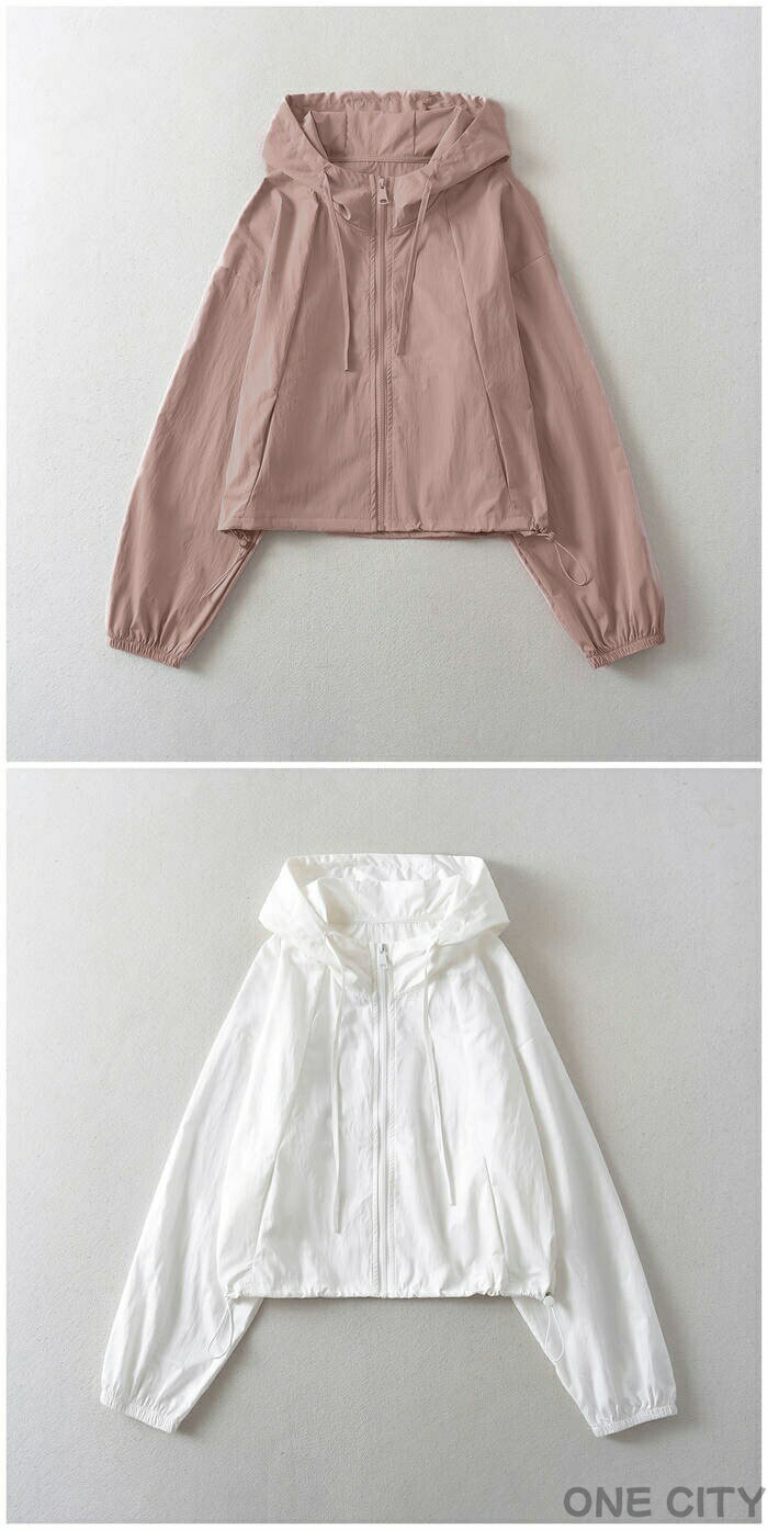 マウンテンパーカー レディース パーカー 長袖 アウター ライトアウター パーカージャケット ジャケット ブルゾン フード付き 薄手 ショート丈 パーカー ジップアップ おしゃれ ゆったり 体型カバー 防風 春夏 送料無料