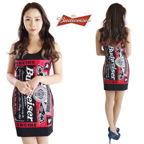 バドワイザー クルーワンピース ブラック バドガール コスプレ レースクイーン Budweiser S M L XL bw-op-blk【SS-F】