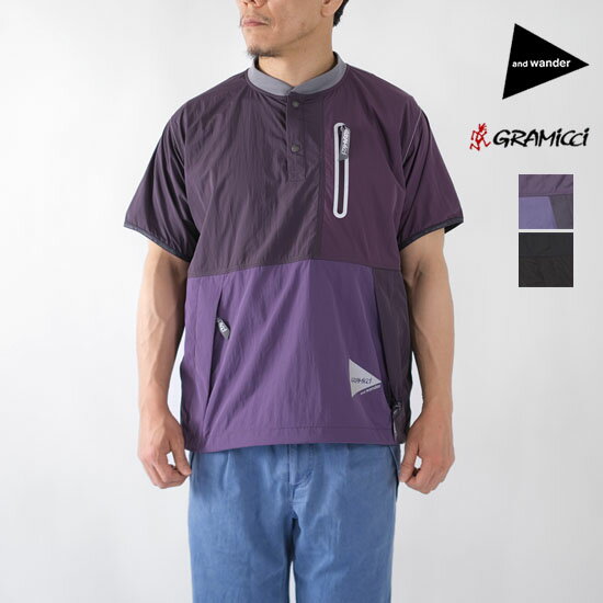 グラミチ×アンド ワンダー Gramicci×and wander メンズ PATCHWORK WIND TEE パッチワークウィンドTシャツ GUJ4-S3001-M《即日発送》 【YDKG-ms】【smtb-MS】