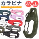 カラビナ プラスチック製 5個セット 丸カン付き 全9色 小型 軽量 コンパクト キーホルダー キャンプ アウトドア レジャー PR-COLOCARA-5