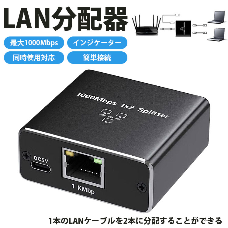 LAN 分配器 スプリッタ RJ45 2台同時...の紹介画像2