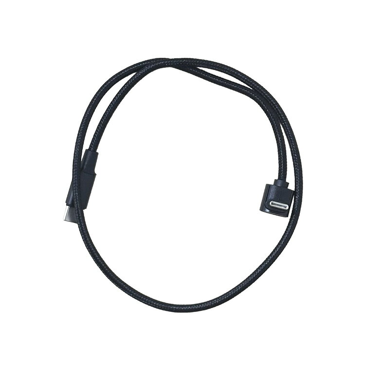 USB Type-C to Type-C ケーブル 片側 L字 ストレート 50cm 短い 60W データ転送 ナイロン編み Type-C充電ケーブル PR−TYPECBLE02-05