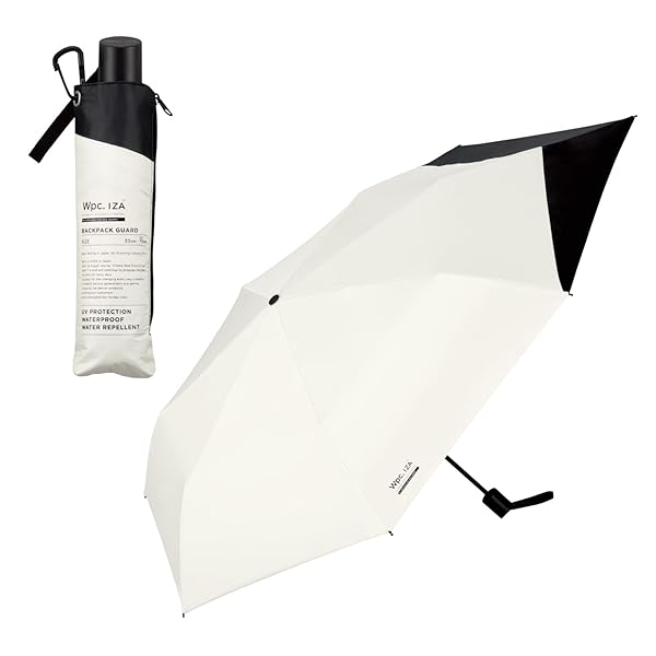 Rakuten - 【2025】男の晴雨兼用傘 日傘 IZA Type:BACKPACK GUARD オフ×ブラック [遮光率100%・UVカット率100%・UPF