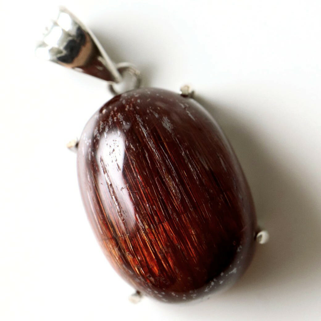 タイガールチル ネックレス 天然石 ペンダント ルチルクォーツ SILVER925製 パワーストーン 母の日 贈り物 金運 仕事運 プレゼント ブラウン 針水晶