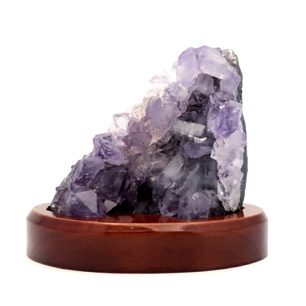 アメジスト クラスター 原石 1点物 台付き 509g ブラジル産 Amethyst 天然石 紫水晶 置き物 置物 2月 誕生石 癒し グッズ 父の日 贈り物 ギフト プレゼント