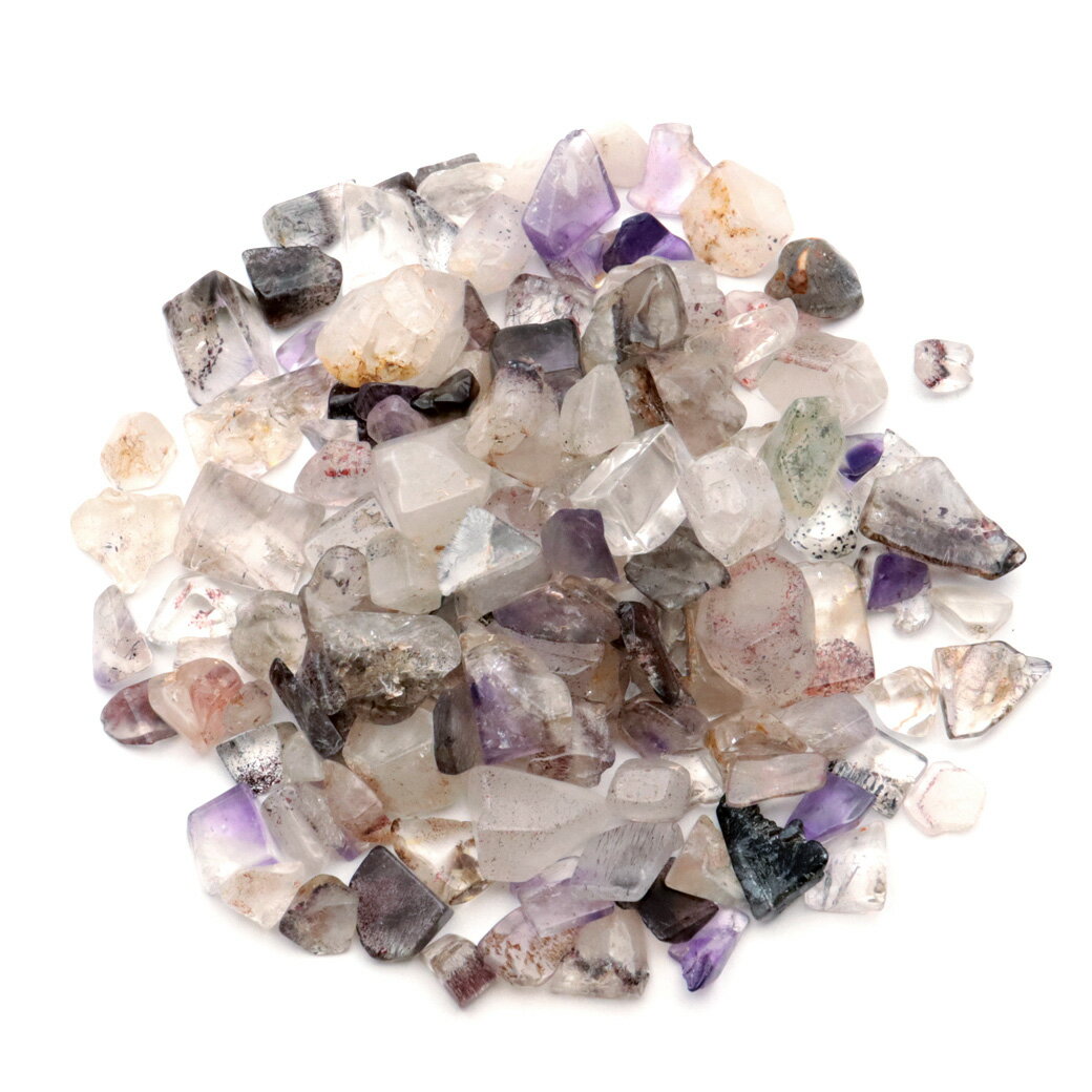 スーパーセブン さざれ 100g 中粒 他鉱物を閉じ込めた水晶 天然石 さざれ水晶 パワーストーン 浄化グッズ ネイルパーツ 材料 レジンパーツ おうち時間 母...