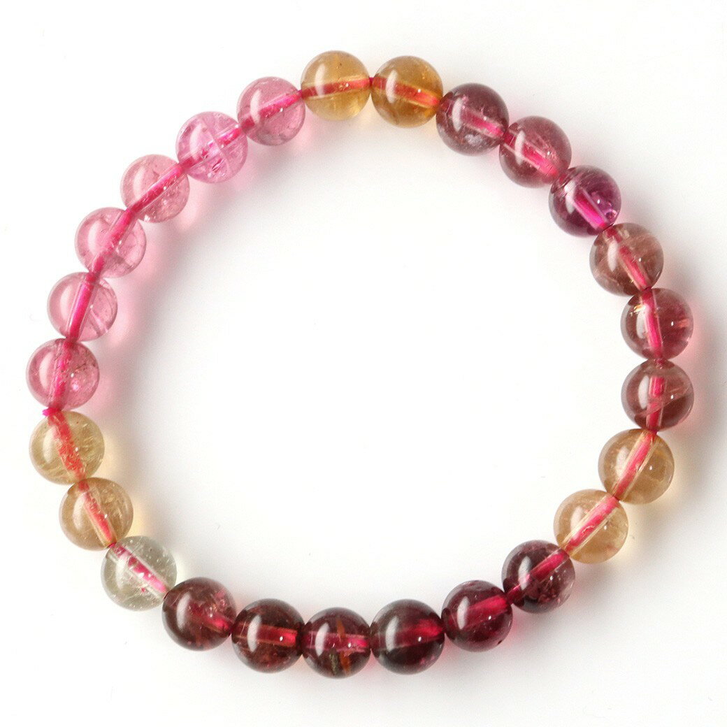 トルマリン マルチカラー AAA ブレスレット 7mm 高品質 透明感あり パワーストーン 1点物 母の日 贈り物 ギフト プレゼント