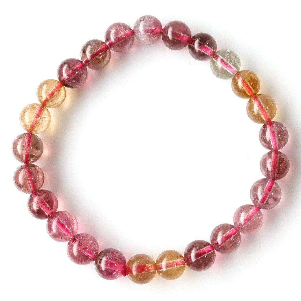 トルマリン マルチカラー AAA ブレスレット 7mm 高品質 透明感あり パワーストーン 1点物 母の日 贈り物 ギフト プレゼント