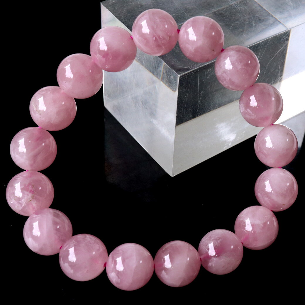 ローズクォーツ ブレスレット レディース 12mm 天然石 パワーストーン 紅水晶 ブラジル産 かわいい おしゃれ 女性 30代 40代 50代 60代 プレゼント ギフト
