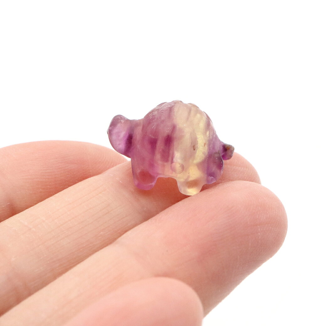 フローライト 亀 陸ガメ ビーズ 置き物 インテリア イエロー グリーン パープル ピンク かめ カメ かわいい おしゃれ 1個 ランダム発送 天然石 パワーストーン 父の日の商品画像 3