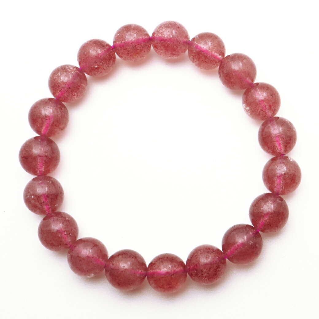 アフリカン ストロベリークォーツ ブレスレット 10mm 透明感あり 苺水晶 タンザニア産 母の日 母の日 2024 プレゼント お返し
