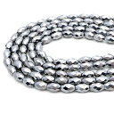 テラヘルツ鉱石 ビーズ パーツ ライスカット 俵型 多面カット 10 x 6mm 一連 約40cm 美容 健康 テラヘルツ Terahertz テラヘルツ波 パ...
