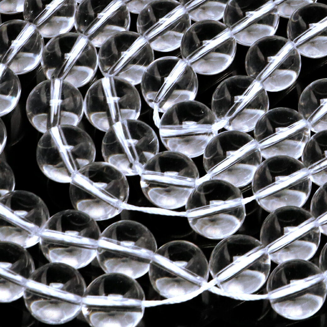 水晶 一連 ビーズ 12mm AAA 透明 クリスタルクォーツ 長さ38cm前後 アクセサリー パーツ ハンドメイド 手作り 天然石 パワーストーン