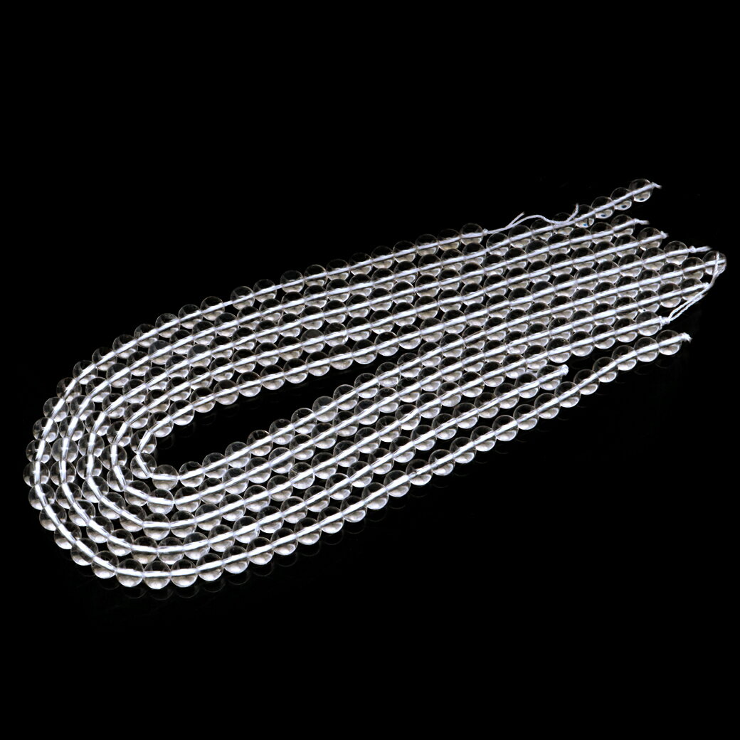 水晶 一連 ビーズ 8mm AAA 透明 クリスタルクォーツ 長さ38cm前後 アクセサリー パーツ ハンドメイド 手作り 天然石 パワーストーン クリスマス