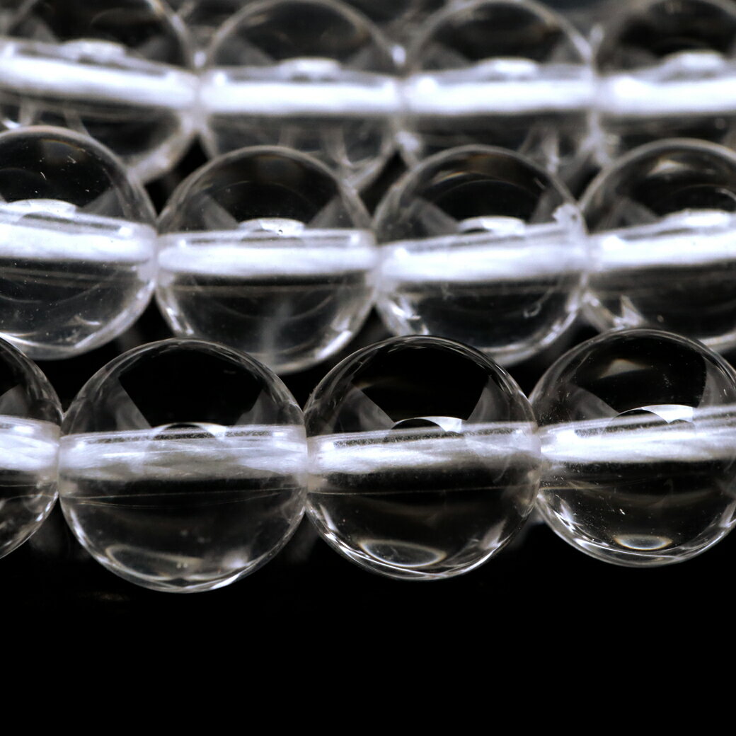 水晶 一連 ビーズ 8mm AAA 透明 クリスタルクォーツ 長さ38cm前後 アクセサリー パーツ ハンドメイド 手作り 天然石 パワーストーン クリスマス