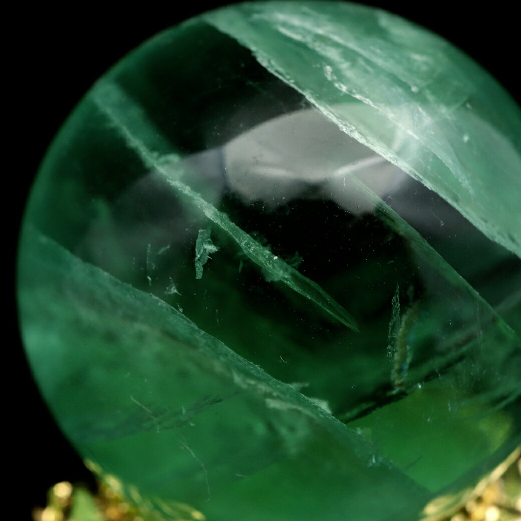 グリーン フローライト AAA 丸玉 直径 約36.3mm スフィア 台座 蛍石 天然石 1点もの パワーストーン Fluorite