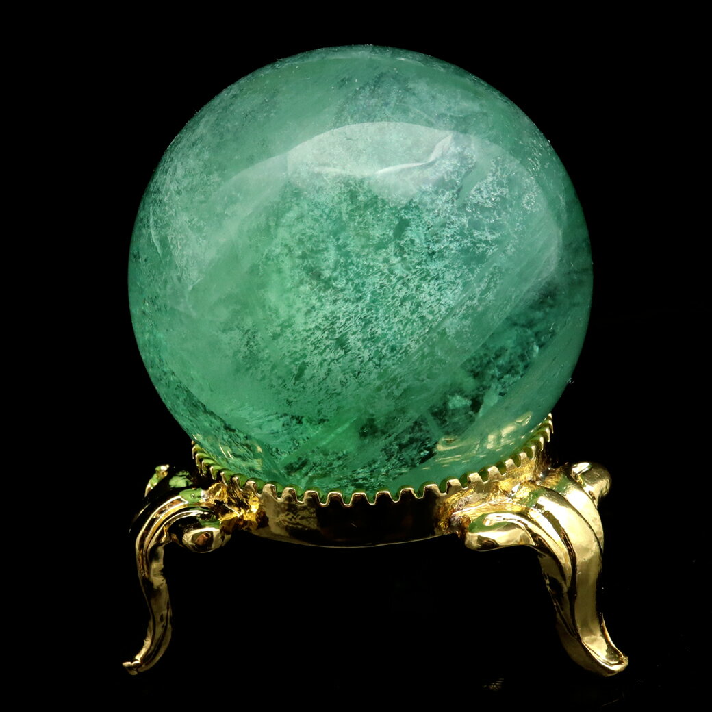 グリーン フローライト AAA 丸玉 直径 約36.3mm スフィア 台座 蛍石 天然石 1点もの パワーストーン Fluorite