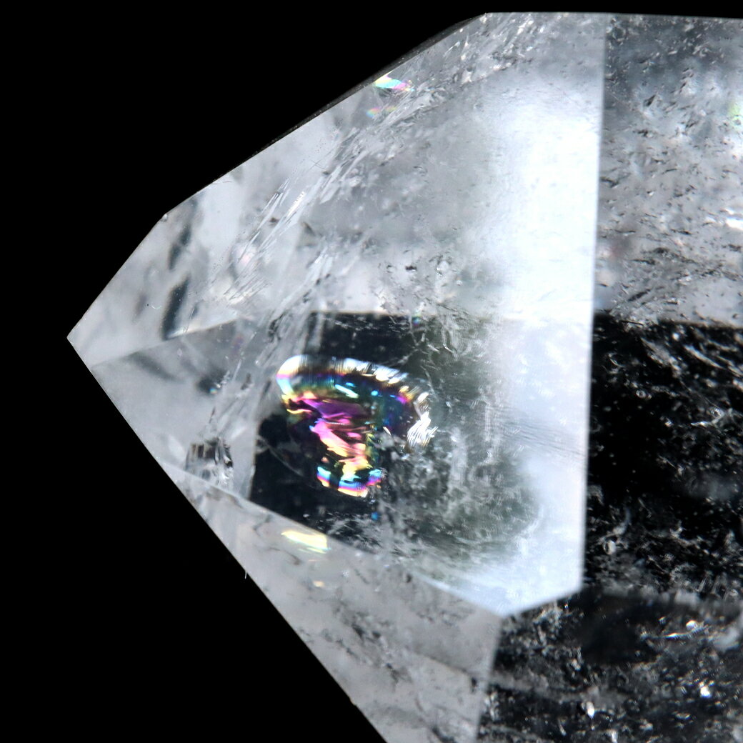 レムリアンシード 水晶 六角柱 ポイント 全面研磨 磨き 121g 1点もの AAA＋ 虹入り レインボー 天然石 ブラジル バイーア州産 証明書付き