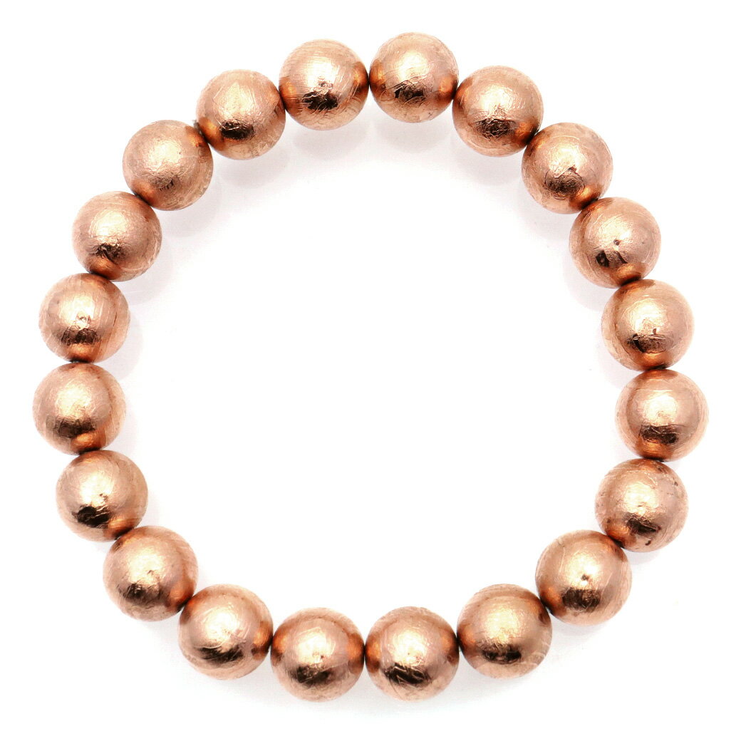 ギベオン ブレスレット 10mm 鉄隕石 ピンクゴールド メテオライト Gibeon Meteorite 鑑別書付き 送料無料 母の日 贈り物 ギフト プレゼン...