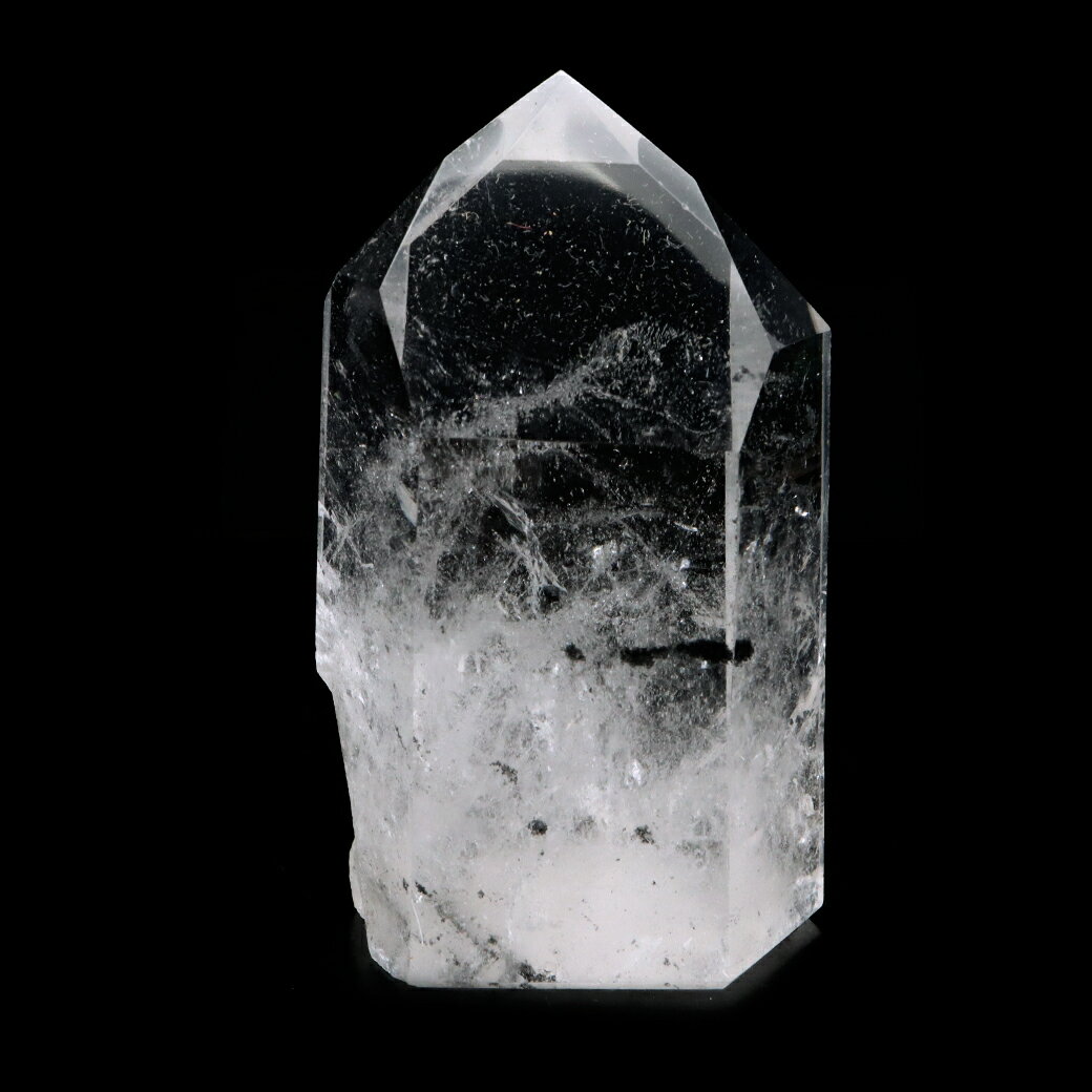 レムリアンシード 水晶 六角柱 ポイント 一部面残し 研磨磨き 155g 1点もの AAA 虹入り レインボー 天然石 ブラジル バイーア州産 証明書付き クリスマス