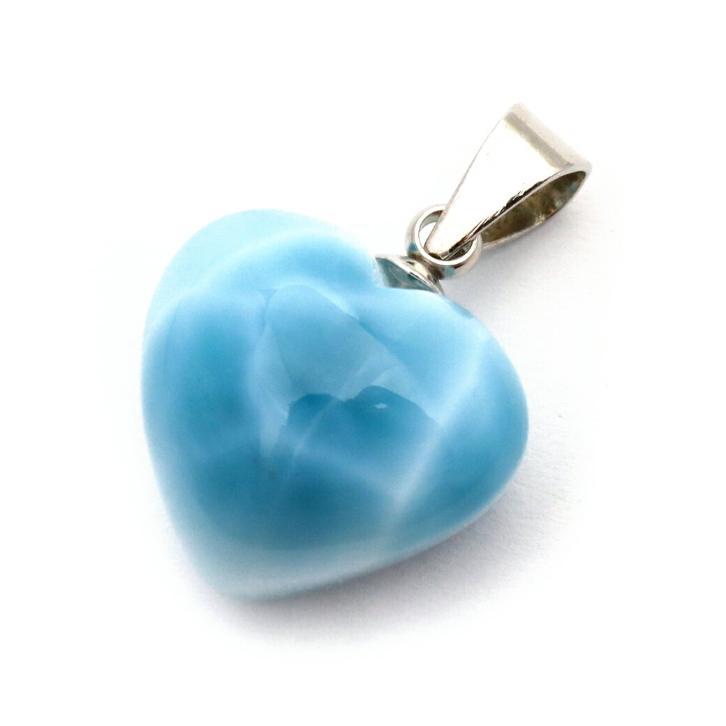 ラリマー ネックレス 天然石 ペンダント ハート かわいい ロイヤルクラス Srank スカイブルー ドミニカ産 パワーストーン 1点物 ギフト 贈り物 プレゼント